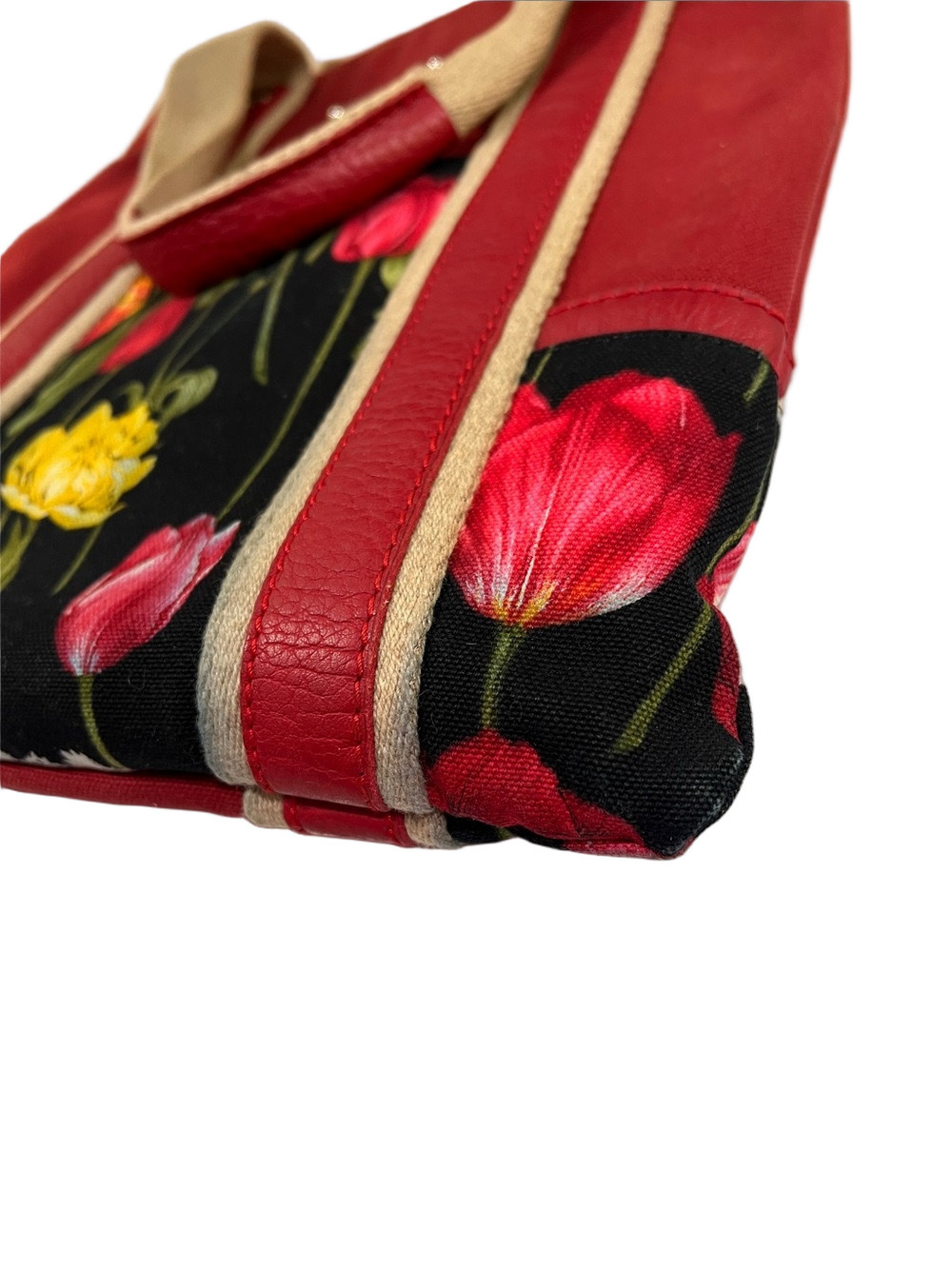 Dolce & Gabbana Red Tulip Canvas Tote - Picture 10 of 13